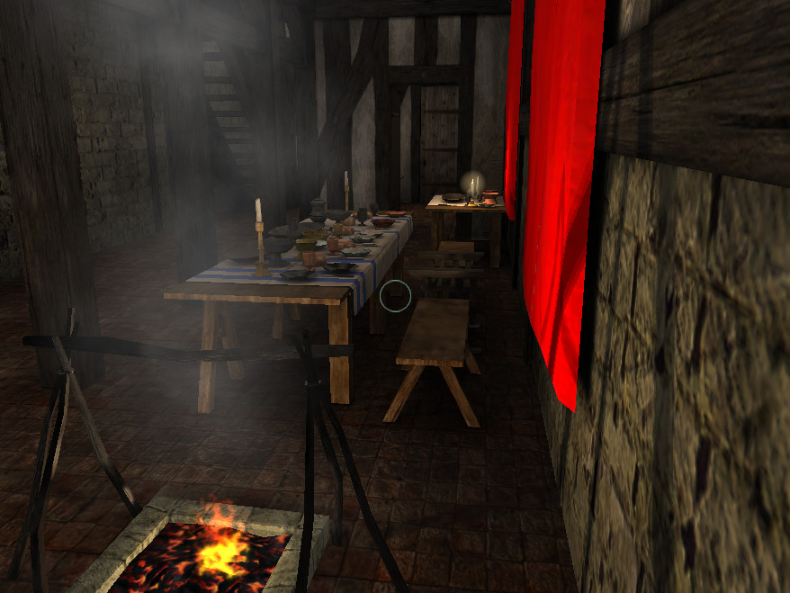La salle des repas du marchand. Knightsbury XV° siècle.